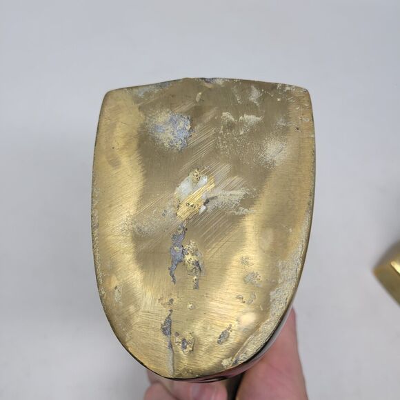 Eagle Head PAIR VTG Bookend or Brass Door Stopper Heavy "MadMen" 1950's Federal - Picture 13 of 13